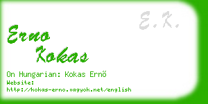 erno kokas business card